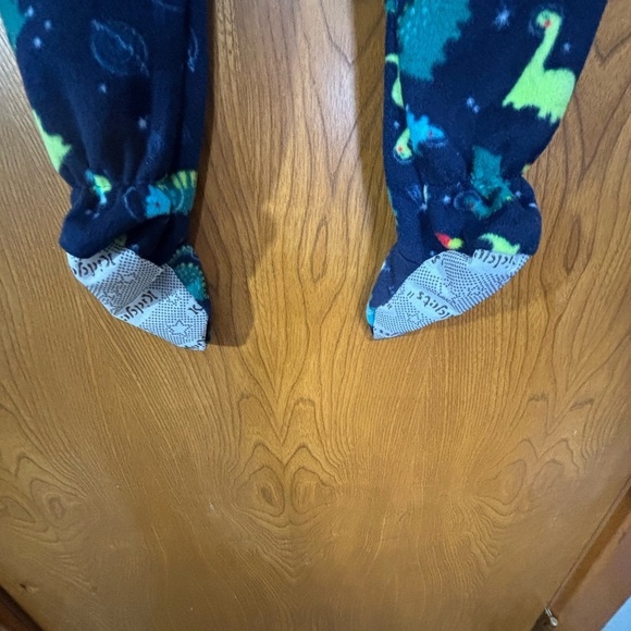 Kidgets Dinosaur Plush Fleece Pajama Sleepers with Feet 3T - Picture 5 of 6